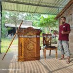 Podium Mimbar Masjid Podium Khotbah Terlaris Ukiran Minimalis Kayu Jati