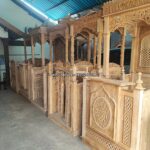 Mimbar Masjid Kubah Ukiran Minimalis Kayu Jati Ready Stock