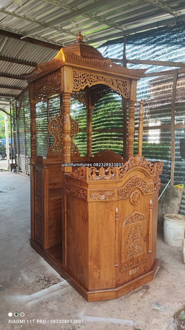 IMG 20230506 155156 - Mimbar Masjid Jati Ukiran Jepara Desain Kubah