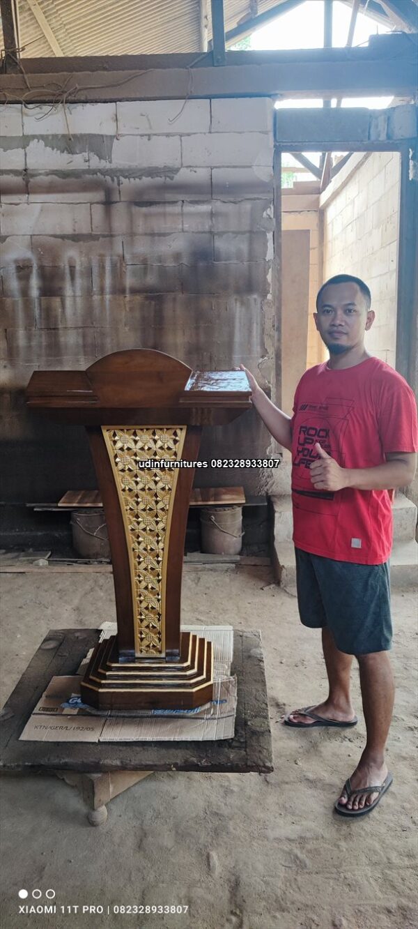 IMG 20230526 135719 - Podium Mimbar Masjid Pidato Model Minimalis Jokowi Kayu Jati
