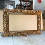Pigura / Bingkai cermin Ukiran Kayu Jati Solid 120 x 80 cm