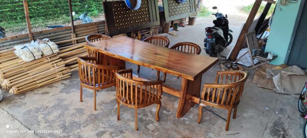 IMG 20230725 161016 scaled - Set kursi makan Betawi jati kombinasi meja blok trembesi alami