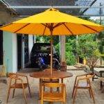 Kursi Meja Payung Taman Outdoor Minimalis Kayu Jati