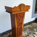 Mimbar Podium Masjid Ukiran Minimalis Kayu Jati Custom Diproduksi Oleh Udinfurniture
