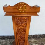 Mimbar Podium Masjid Ukiran Minimalis Kayu Jati Custom Diproduksi Oleh Udinfurniture