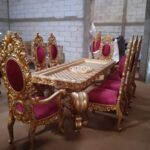 Set Meja Makan Mewah Ukiran Royal Kayu Jati