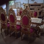 Set Meja Makan Mewah Ukiran Royal Kayu Jati