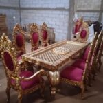 Set Meja Makan Mewah Ukiran Royal Kayu Jati