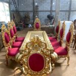 Set Meja Makan Mewah Ukiran Royal Kayu Jati