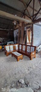 Kursi Sudut Semut Ukiran Mewah Elegant Minimalis Full Kayu Jati