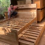 Tempat Tidur Anak Sorong Minimalis Modern Terbaru Full Kayu Jati