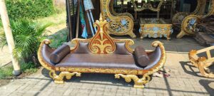 Kursi Sofa Mewah Motif Prau Ukiran Minimalis Full Kayu Jati