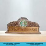 Papan Nama Meja Papan Nama Kantor Ukiran Kayu Jati