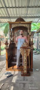 Mimbar Podium Jumbo Ukiran Mewah Minimalis Warna Custom Full Kayu Jati Furniture Jepara