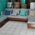 Kursi Sofa Tamu Sudut Minimalis Scandinavian Jok Full Kayu Jati