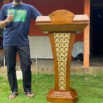 Podium Mimbar Musholla Ukiran Minimalis Terlaris Full Kayu Jati