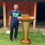 Podium Mimbar Musholla Ukiran Minimalis Terlaris Full Kayu Jati