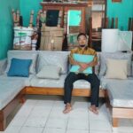 Kursi Sofa Tamu Sudut Minimalis Scandinavian Jok Full Kayu Jati