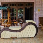 Sofa Tantra Kamasutra Custom Warna Cream Kombinasi Coklat Model Terbaru Full Kayu Jati