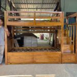 Tempat Tidur Tingkat Dipan Anak Tangga Laci Minimalis Custom Full Kayu Jati