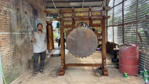 Bedug Masjid Kentongan Full Kayu Jati Ukiran Minimalis