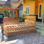 Tempat tidur Sorong Double bad Minimalis Full Kayu Jati