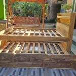 Tempat tidur Sorong Double bad Minimalis Full Kayu Jati