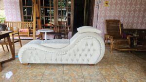 Kursi Sofa Tantra Kamasutra Warna Cream Custom Rangka Full Kayu Jati