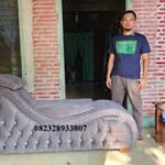 Kursi Sofa Tantra Kamasutra Warna Abu abu Jok Bludru Rangka Full Kayu Jati