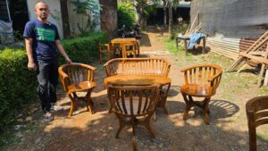 Kursi Tamu Mangkok Minimalis Kayu Jati
