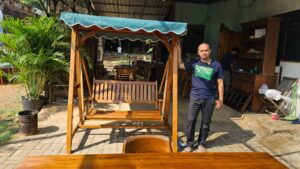Ayunan Minimalis Ukuran 120 cm Full Kayu Jati