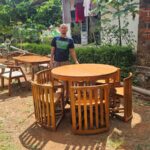 Set Kursi Meja Makan Bundar 6 Kursi Minimalis Full Kayu Jati