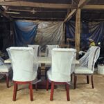 Meja makan marmer stella asli