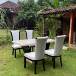 Set Kursi Meja Makan Marmer Stella Minimalis Modern Mewah Full Kayu Jati