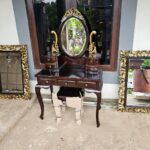 Set Kursi Meja Rias Kartini Ukiran Laci Minimalis Full Kayu Jati