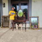 Set Kursi Meja Rias Kartini Ukiran Laci Minimalis Full Kayu Jati