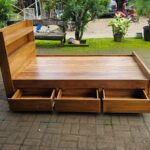 Dipan Minimalis Blok Laci Full Kayu Jati Terbaru